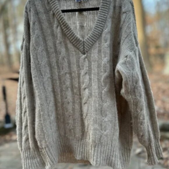 Vintage wool Men's Cream Sweater xl - Picture 1 of 7